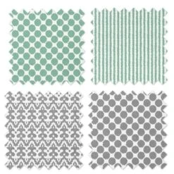 Bacati - Ikat Mint/Gray Dots/Stripes Swaddling Muslin Blankets Set Of 4 -Graco Sales GUEST 383b7d60 e525 48f9 a5d4 dc1093966e5b