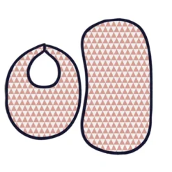 Bacati - Olivia Coral/Navy Feathers/Triangles Muslin 4 Pc Set Of Bibs & Burp Cloths Set 7 Bacati - Olivia Coral/Navy Feathers/Triangles Muslin 4 Pc Set Of Bibs & Burp Cloths Set -Graco Sales GUEST 388acc2a 34c6 4b8a bcbf 0fb26ed2e0c8