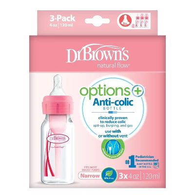Dr. Brown's Dr. Brown's Options Baby Bottle - Pink - 4oz 3 Dr. Brown's Dr. Brown's Options Baby Bottle - Pink - 4oz