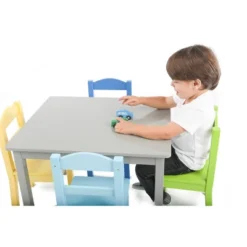 5pc Kids' Wood Table And Chair Set Green/Blue/Gray - Humble Crew -Graco Sales GUEST 3c37d0ba a417 4ed6 a9b2 177e03f12f79