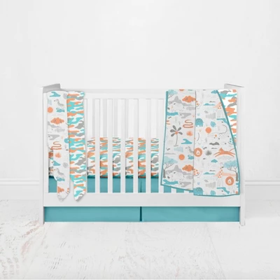 Jungle Safari Boys Aqua/Orange 2 Pack Muslin Swaddling Blanket 8 Jungle Safari Boys Aqua/Orange 2 Pack Muslin Swaddling Blanket - Image 6