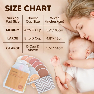 KeaBabies 14pk Soothe Reusable Nursing Pads For Breastfeeding, 4-Layers Organic Breast Pads, Washable Nipple Pads 7 KeaBabies 14pk Soothe Reusable Nursing Pads For Breastfeeding, 4-Layers Organic Breast Pads, Washable Nipple Pads - Image 5