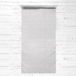 Bacati - Houndstooth Gray Muslin 3 Pc Toddler Bed Sheet Set 100 Pecent Cotton