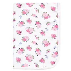 Luvable Friends Baby Girl Cotton Swaddle Blanket, Floral, One Size