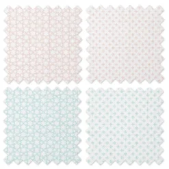 Bacati - Petals/Floral Muslin Swaddling Blankets Set Of 4 Aqua/Coral -Graco Sales GUEST 4195860e 2bfa 4cc9 9d8b ff4a240ffd3a
