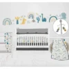 Bacati - Little Dino Boys Teal/Yellow Muslin 6 Pc Crib Bedding Set With Crib Musical Mobile -Graco Sales GUEST 442c9dae f588 465a add0 086a502f527c