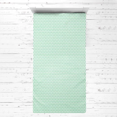 Bacati - Noah Triangles Mint Muslin 3 Pc Toddler Bed Sheet Set 3 Bacati - Noah Triangles Mint Muslin 3 Pc Toddler Bed Sheet Set