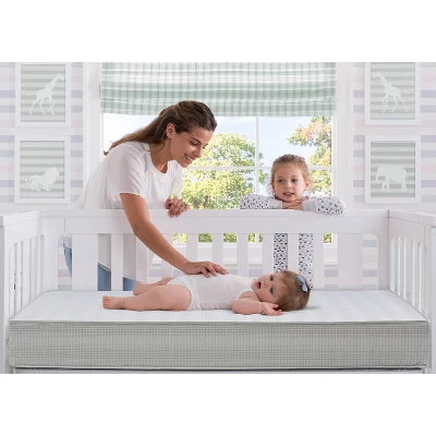 Simmons Kids' Comforpedic From Beautyrest Dual Sided Crib/Toddler Mattress- Gray 7 Simmons Kids' Comforpedic From Beautyrest Dual Sided Crib/Toddler Mattress- Gray - Image 5