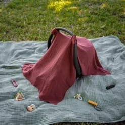 Muslin Cotton Baby Car Seat Cover, Universal Fit Carseat Canopy Covers For Babies, Girls And Boys By Comfy Cubs