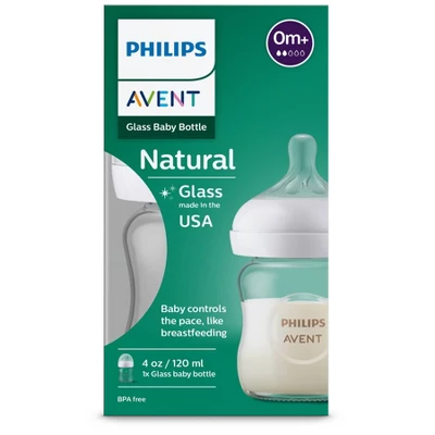 Philips Avent Glass Natural Baby Bottle With Natural Response Nipple - Clear - 4oz 4 Philips Avent Glass Natural Baby Bottle With Natural Response Nipple - Clear - 4oz - Image 2