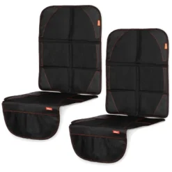 Diono Ultra Mat 2-Pack + Sun Stoppers 2-Pack, Complete Protection From Child Car Seats, Pets, Black