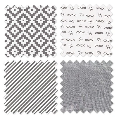 Bacati - Love Aztec Design/Print Gray/Silver 6 Pc Crib Bedding Set With Long Rail Guard Cover 4 Bacati - Love Aztec Design/Print Gray/Silver 6 Pc Crib Bedding Set With Long Rail Guard Cover - Image 2