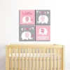 Big Dot Of Happiness Pink Baby Elephant - Kids Room, Nursery Decor And Home Decor - 11 X 11 Inches Nursery Wall Art - Set Of 4 Prints For Baby's Room -Graco Sales GUEST 4d9f2430 9b96 4f35 b640 85f923bd489f