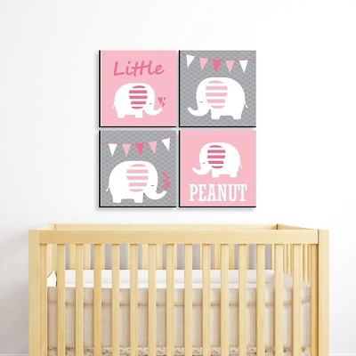 Big Dot Of Happiness Pink Baby Elephant - Kids Room, Nursery Decor And Home Decor - 11 X 11 Inches Nursery Wall Art - Set Of 4 Prints For Baby's Room 3 Big Dot Of Happiness Pink Baby Elephant - Kids Room, Nursery Decor And Home Decor - 11 X 11 Inches Nursery Wall Art - Set Of 4 Prints For Baby's Room
