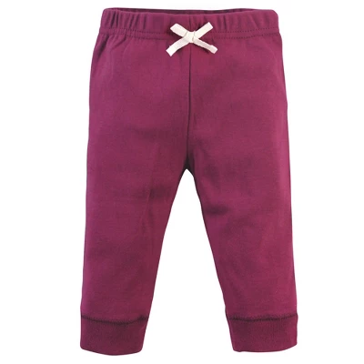 Touched By Nature Baby And Toddler Girl Organic Cotton Pants 4pk, Pink Burgundy 4 Touched By Nature Baby And Toddler Girl Organic Cotton Pants 4pk, Pink Burgundy - Image 2
