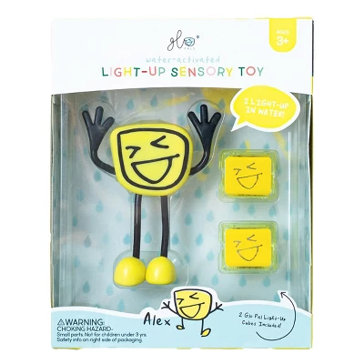 Glo Pals Character Alex & 6 Yellow Light Up Water Cubes 3 Glo Pals Character Alex & 6 Yellow Light Up Water Cubes