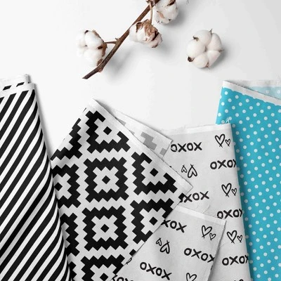 Bacati - Love Aztec Print Black Turquoise 3 Pc Crib Bedding Set 3 Bacati - Love Aztec Print Black Turquoise 3 Pc Crib Bedding Set