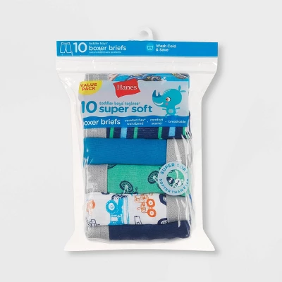 Hanes Toddler Boys' 10pk Boxer Briefs - Colors May Vary 3 Hanes Toddler Boys' 10pk Boxer Briefs - Colors May Vary