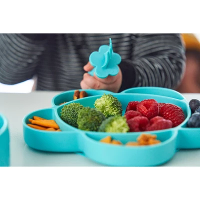 Grabease 4-Piece Stay-Put Table Set For Babies & Toddlers 6 Months & Up, Divided Bowl With Suction Bottoms Plus Self-Feeding Spoon & Fork 6 Grabease 4-Piece Stay-Put Table Set For Babies & Toddlers 6 Months & Up, Divided Bowl With Suction Bottoms Plus Self-Feeding Spoon & Fork - Image 4