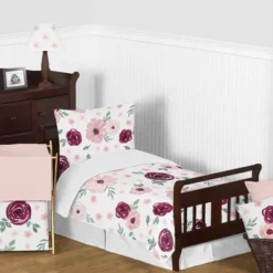 Watercolor Floral Bedding Set Burgundy Wine/Pink - Sweet Jojo Designs -Graco Sales GUEST 57f2cffa a503 4956 86f2 650cb5348faf