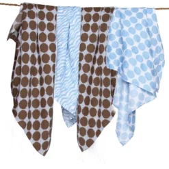 Bacati - Ikat Blue/Chocolate Swaddling Muslin Blankets Set Of 4 -Graco Sales GUEST 580a7005 5fa9 423a a7bd a6b07441f14b