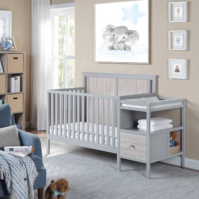 Suite Bebe Connelly 4-in-1 Convertible Crib And Changer Combo - Gray/Rockport Gray 9 Suite Bebe Connelly 4-in-1 Convertible Crib And Changer Combo - Gray/Rockport Gray - Image 7