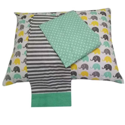 Bacati - Elephants Mint Yellow Gray 3 Pc Toddler Bed Sheet Set 3 Bacati - Elephants Mint Yellow Gray 3 Pc Toddler Bed Sheet Set