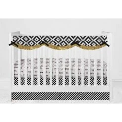 Bacati - Love Aztec Print Black Gold 6 Pc Crib Bedding Set With Long Rail Guard Cover -Graco Sales GUEST 5b6a503e 780c 463a 9fee ccd24a36d931