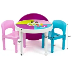 3pc Kids' 2 In 1 Round Activity Table With Chairs - Humble Crew -Graco Sales GUEST 5b7a9ad8 e51f 4e15 b7c3 a9a1eafae3e8