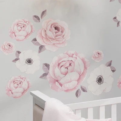 Lambs & Ivy Floral Garden Watercolor/Pink Linen 5-Piece Baby Crib Bedding Set 11 Lambs & Ivy Floral Garden Watercolor/Pink Linen 5-Piece Baby Crib Bedding Set - Image 9