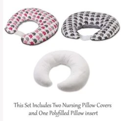 Bacati - 3 Pc Elephants Pink/Gray Hugster Feeding & Infant Support Nursing Pillow With 2 Removable Zippered Covers -Graco Sales GUEST 634df4bc 682b 4782 9c66 57d89be5fede
