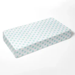 Bacati - Morocan Tiles Aqua Muslin 100 Percent Cotton Universal Baby US Standard Crib Or Toddler Bed Fitted Sheet