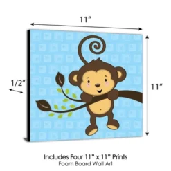 Big Dot Of Happiness Blue Monkey Boy - Kids Room, Nursery Decor And Decor - 11 X 11 Inches Nursery Wall Art - Set Of 4 Prints For Baby's Room -Graco Sales GUEST 63ec36e0 bbf1 437f 9e79 88090ef84cb6