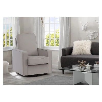 Delta Children Landry Nursery Glider Swivel Rocker Chair - Cloudy Gray 8 Delta Children Landry Nursery Glider Swivel Rocker Chair - Cloudy Gray - Image 6
