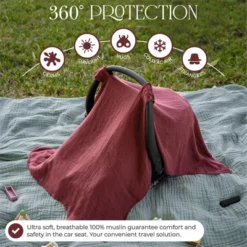 Muslin Cotton Baby Car Seat Cover, Universal Fit Carseat Canopy Covers For Babies, Girls And Boys By Comfy Cubs -Graco Sales GUEST 64543e50 663d 42d5 958d 3a91b12b80ec