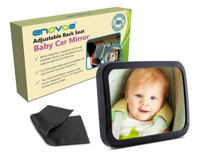 Enovoe Baby Car Mirror - Wide Convex, Shatterproof & Adjustable For Rear Facing Seats, 2 Pack 4 Enovoe Baby Car Mirror - Wide Convex, Shatterproof & Adjustable For Rear Facing Seats, 2 Pack - Image 2
