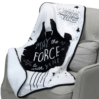 Lambs & Ivy Star Wars Millennium Falcon Baby Blanket - White 7 Lambs & Ivy Star Wars Millennium Falcon Baby Blanket - White - Image 5