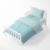 Bacati - Houndstooth/Herringbone Aqua Unisex Muslin 4 Pc Toddler Bedding Set -Graco Sales GUEST 65b7ef2b b4f6 4e73 ba5d 2258db182ee0