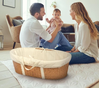 Badger Basket Wicker-Look Woven Baby Moses Changing Basket 3 Badger Basket Wicker-Look Woven Baby Moses Changing Basket