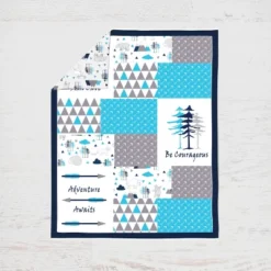 Bacati - Woodlands Forest Animals Aqua/Navy/Grey 4 Pc Crib Bedding Set With Diaper Caddy -Graco Sales GUEST 6be28f89 f420 495c 9b2b f1df1b213935 1