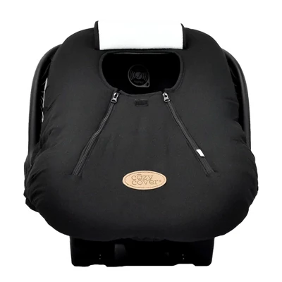 CozyBaby Cozy Cover Infant Car Seat Insulating Cover With Dual Zippers, Face Shield, And Elastic Edge For Travel During Winter Months, Black 2 CozyBaby Cozy Cover Infant Car Seat Insulating Cover With Dual Zippers, Face Shield, And Elastic Edge For Travel During Winter Months, Black