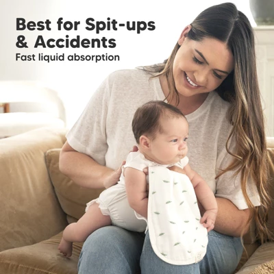 KeaBabies 5pk Organic Softe Muslin Burp Cloths For Baby Girls And Boys, Large Absorbent Burping Cloths For Babies, Baby Burp Clothes 6 KeaBabies 5pk Organic Softe Muslin Burp Cloths For Baby Girls And Boys, Large Absorbent Burping Cloths For Babies, Baby Burp Clothes - Image 4