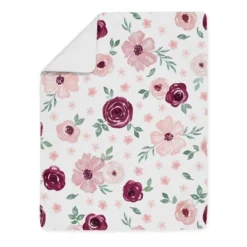 Watercolor Floral Bedding Set Burgundy Wine/Pink - Sweet Jojo Designs