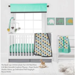 Bacati - Elephants Mint/Yellow/Gray 10 Pc Crib Bedding Set With 2 Crib Fitted Sheets -Graco Sales GUEST 6e69338c 9904 4e0f 9009 4315495815ac