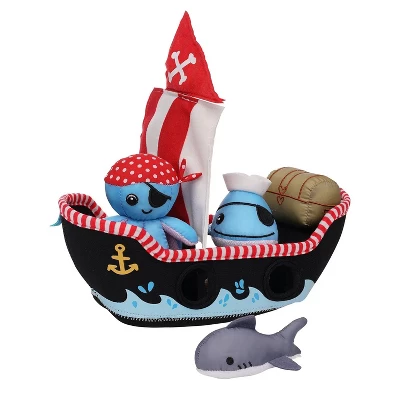 Manhattan Toy Neoprene Pirate Ship 5 Piece Floating Spill N Fill Bath Toy With Quick Dry Sponges And Squirt Toy 5 Manhattan Toy Neoprene Pirate Ship 5 Piece Floating Spill N Fill Bath Toy With Quick Dry Sponges And Squirt Toy - Image 3