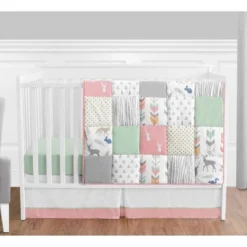 Sweet Jojo Designs Musical Crib Mobile - Coral & Mint Woodsy