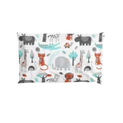 Bacati - Jungle Safari Animals Aqua/Orange/Gray 5 Pc Cotton Toddler Bedding Set -Graco Sales GUEST 70988788 688d 45cc a14b 1da30b0df589