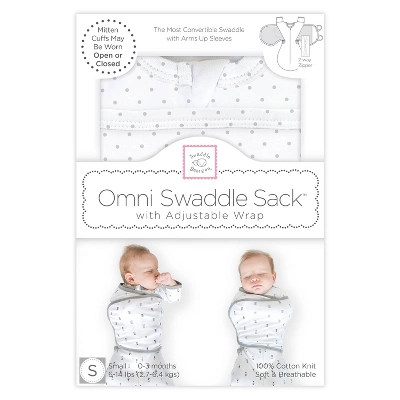SwaddleDesigns Omni Swaddle Sack Swaddle Wrap - Sterling Polka Dots - S - 0-3 Months 3 SwaddleDesigns Omni Swaddle Sack Swaddle Wrap - Sterling Polka Dots - S - 0-3 Months