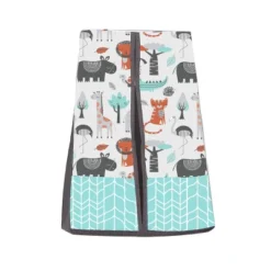 Bacati - Jungle Safari Aqua Orange Gray 10 Pc Crib Bedding Set With Long Rail Guard Cover -Graco Sales GUEST 7137b73b 708a 482a 86da 950c3d90a2c6