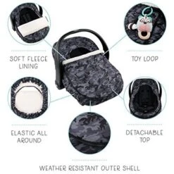The Peanutshell Seasonal Car Seat Cover, Black Camo, Black/Gray -Graco Sales GUEST 754c1b6b 2d87 447a 8a82 91b328355cec